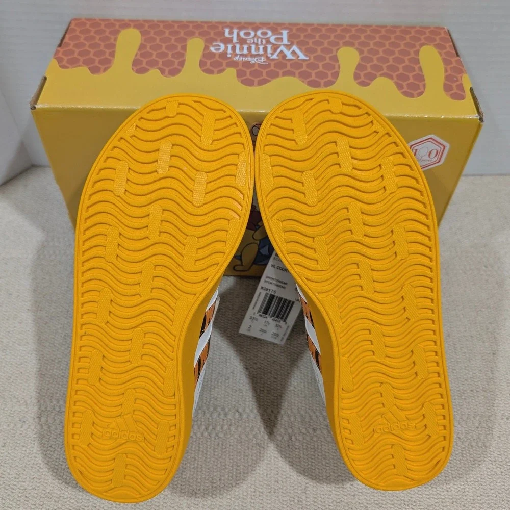 Adidas x Disney Winnie the Pooh VL Court Sneakers Orange White KI9175 Kids 2 NIB